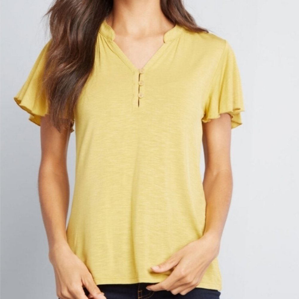 ModCloth Cheerful Candor Ruffled Top